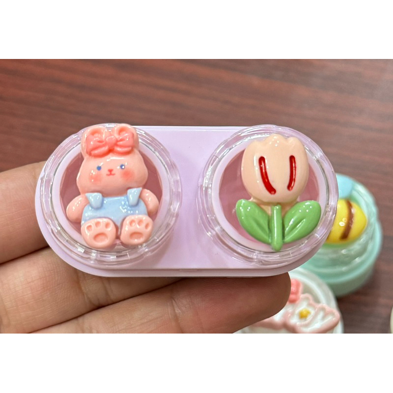 khay charm Đựng lens thỏ hoa trái cây Muneyes
