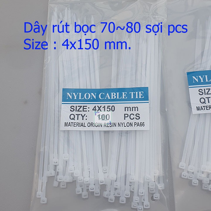 Dây Rút Nhựa Size 4x150mm Loại Dày Dẻo Dai Bọc 70 Sợi | Shopee Việt Nam