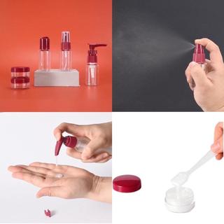 Bộ chiết mỹ phẩm 5 món mini nhựa trong dùng khi du lịch công tác, lọ chiết mỹ phẩm