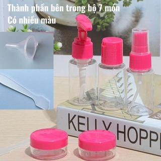 Bộ chiết mỹ phẩm 5 món mini nhựa trong dùng khi du lịch công tác, lọ chiết mỹ phẩm