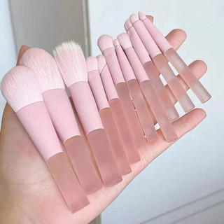Bộ cọ trang điểm cá nhân mini SURI màu Hồng nude gồm 10 cọ kèm theo túi da và ống cắm