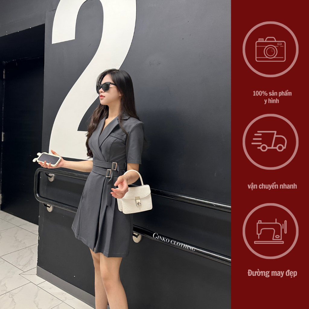 GINKO CLOTHING_Váy Vest 2 đai phong cách công sở thanh lịch cực thời trang_VGC2303
