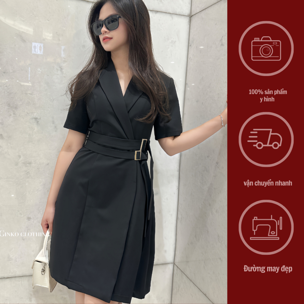 GINKO CLOTHING_Váy Vest 2 đai phong cách công sở thanh lịch cực thời trang_VGC2303