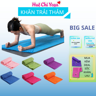 Khăn Trải Thảm, Khăn Trải Thảm Tập Yoga thấm mồ hôi phủ hạt cao su 183x63cm