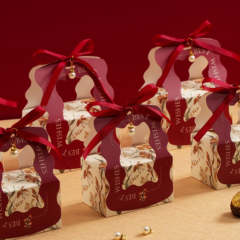Set 5 hộp giấy đựng quà tặng, hộp đựng bánh kẹo cưới, quà cưới - Kemshop K8