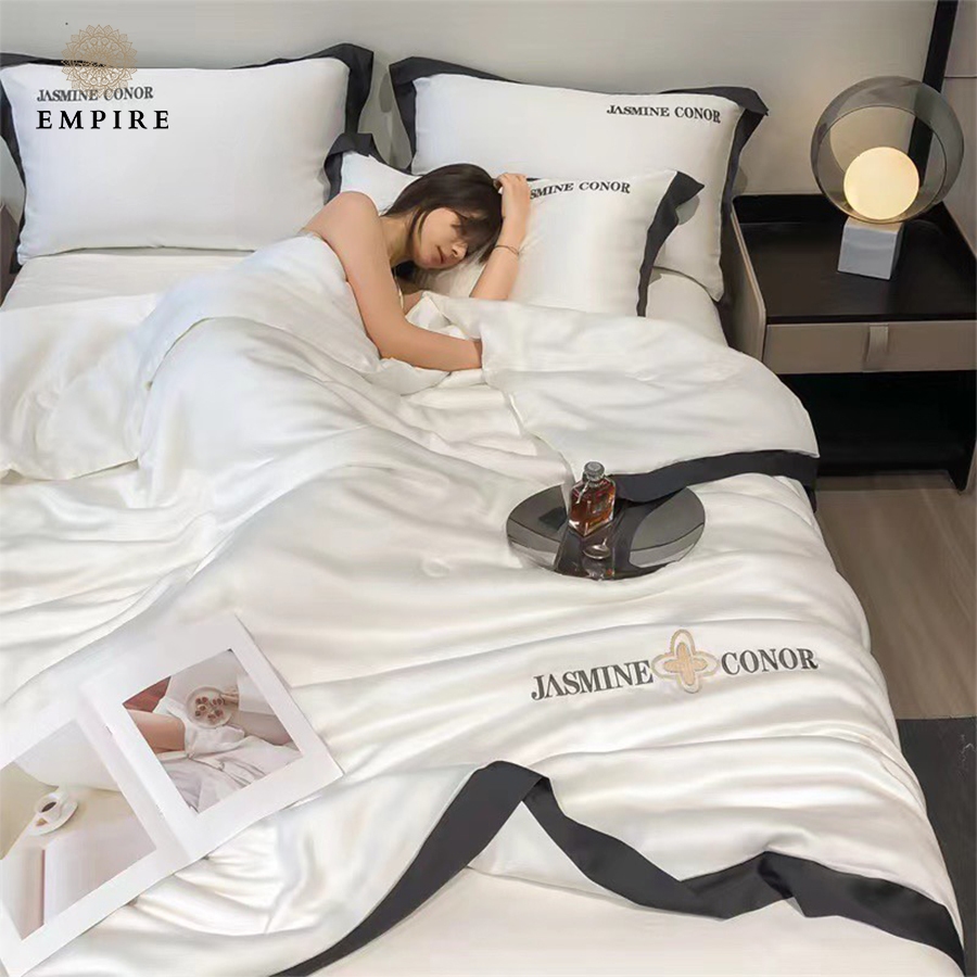 Bộ chăn ga gối nệm đệm set 4 món phi lụa Jasmine Conor EMPIRE cao cấp siêu thoáng mát - EMPIRE
