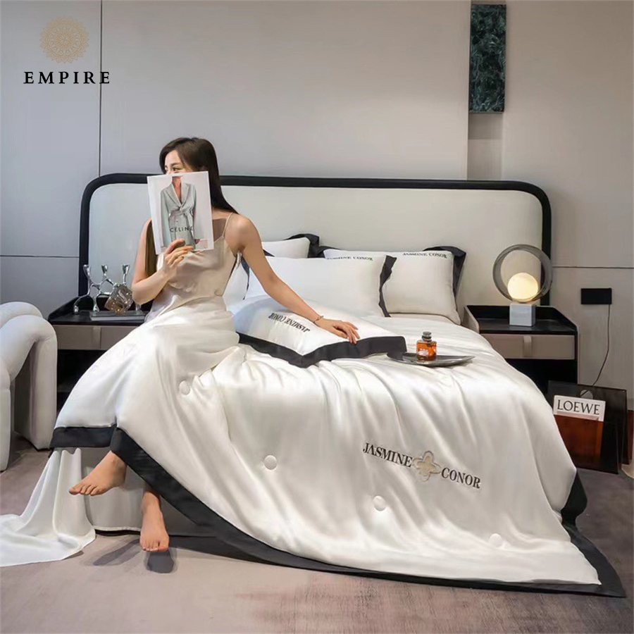 Bộ chăn ga gối nệm đệm set 4 món phi lụa Jasmine Conor EMPIRE cao cấp siêu thoáng mát - EMPIRE