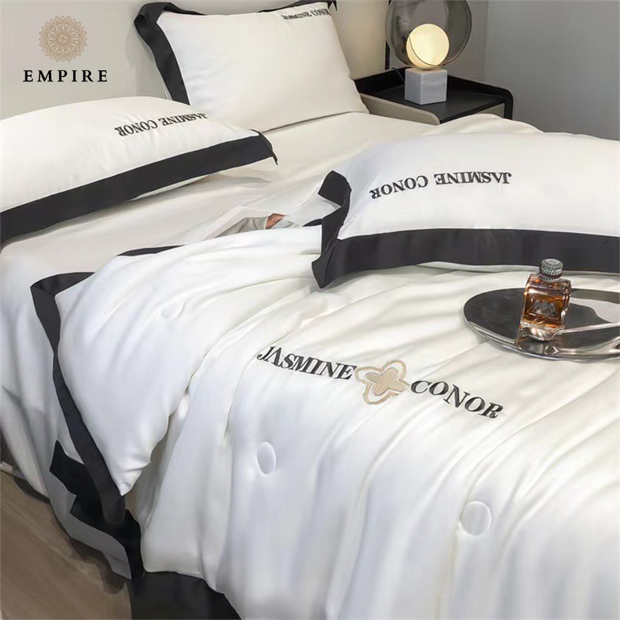Bộ chăn ga gối nệm đệm set 4 món phi lụa Jasmine Conor EMPIRE cao cấp siêu thoáng mát - EMPIRE