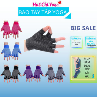 Găng Tay Tập Yoga, Găng Tay Tập Yoga Cắt Ngón Chống Trượt Tập Yoga & Gym Co Giãn Thấm Hút Tốt