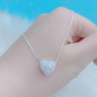 dây chuyền nữ, bạc 925 sáng đẹp đính đá lấp lánh - jena sliver