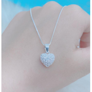 dây chuyền nữ, bạc 925 sáng đẹp đính đá lấp lánh - jena sliver
