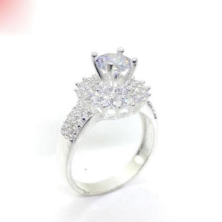 nhẫn blink cao to , đính đá lấp lánh , bạc ta - jena sliver