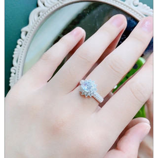 nhẫn sen 3 hàng đá new , bạc ta , dày dặn - jena sliver