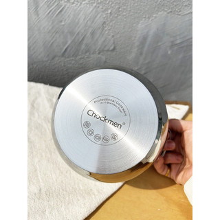 Nồi inox Chockmen [96] quả lê đa công dụng 1,5l nấu mì, đun sữa, nấu canh, đáy rời