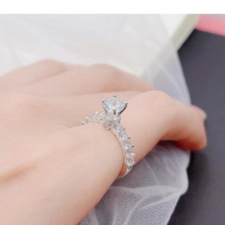 Nhẫn nữ bạc ta , đá cao lấp lánh , nhẫn dày dặn - jena sliver