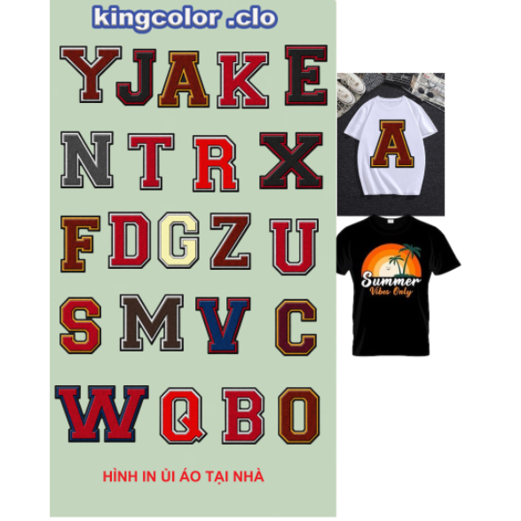 [Hình ủi áo] Hình chữ cái ủi áo trực tiếp tại nhà bằng bàn là bàn ủi cực đơn giản,tiện ích-THEO YÊU CẦU INBOX SHOP