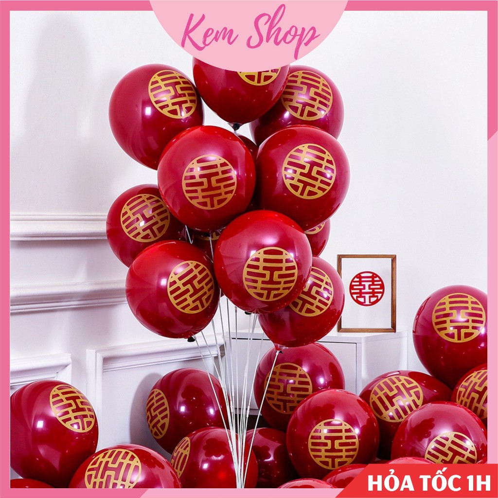 Bóng chữ hỷ trang trí phòng cưới, đám cưới - Kem Shop K269