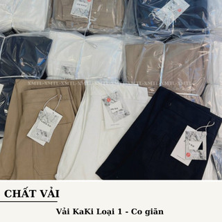 Quần baggy nữ cạp cao vải kaki loại 1 co giãn, quần baggy ống rộng form thụng 2 túi trước HQ_019