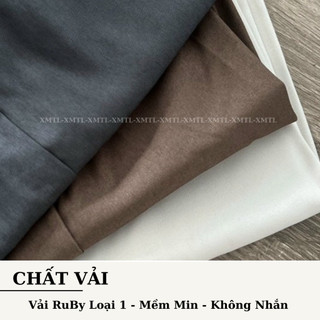 Quần dài ống rộng nữ vải ruby cao cấp, quần suông ống đứng lưng cao 1khuy trước tôn dáng M668 – XMTL