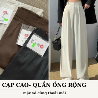 Quần dài ống rộng nữ vải ruby cao cấp, quần suông ống đứng lưng cao 1khuy trước tôn dáng M668 – XMTL