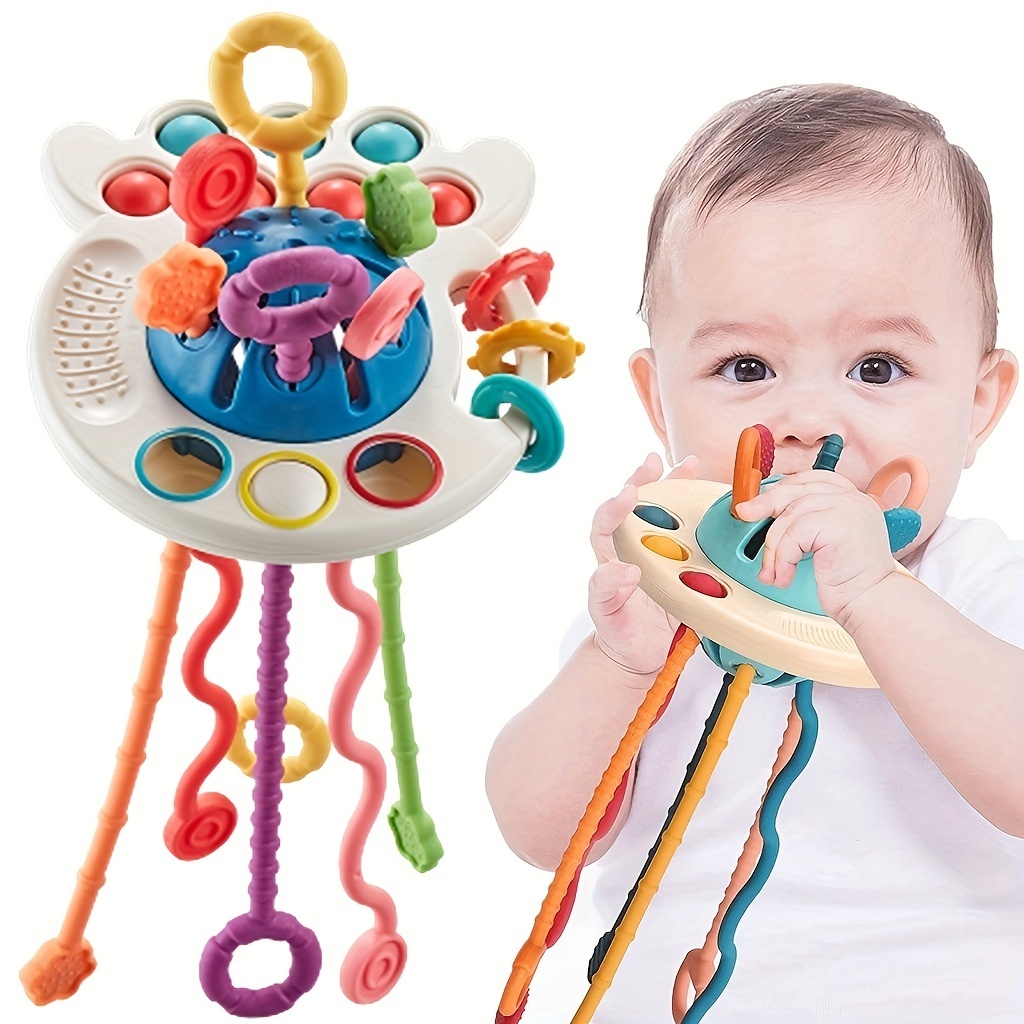 Baby Sensory Toys Montessori Pull String Interactive Educational Toy ...