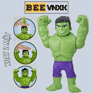 Mô hình HULK cao 25cm xoay đầu thay đổi khuôn mặt - Đồ chơi Người khổng lồ Xanh chính hãng Hasbro không hộp BEE VNXK