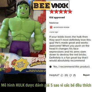 Mô hình HULK cao 25cm xoay đầu thay đổi khuôn mặt - Đồ chơi Người khổng lồ Xanh chính hãng Hasbro không hộp BEE VNXK