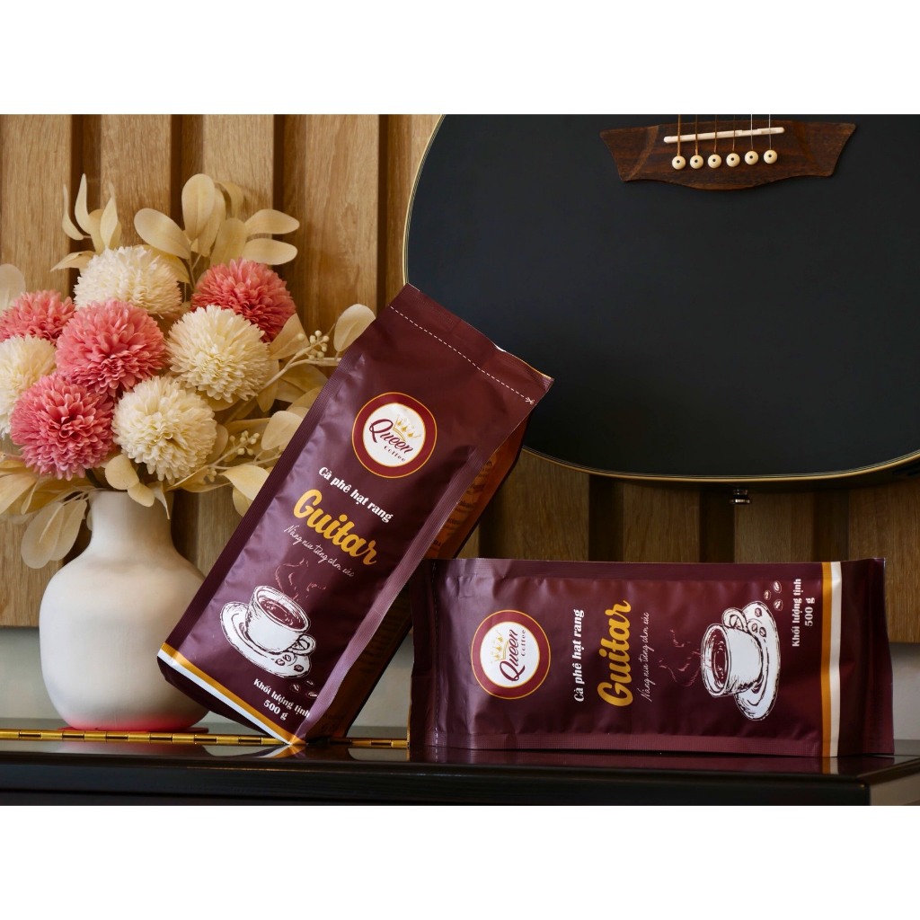 Cà Phê Hạt Rang QUEEN COFFEE GUITAR - 500g/ túi từ hạt Arabica, Robusta ...