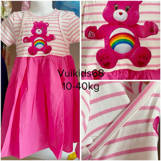 (Ảnh thật/ hàng loại 1) Đầm gấu dâu Lotso kẻ cổ yếm cho bé gái 10-40kg Mia kids