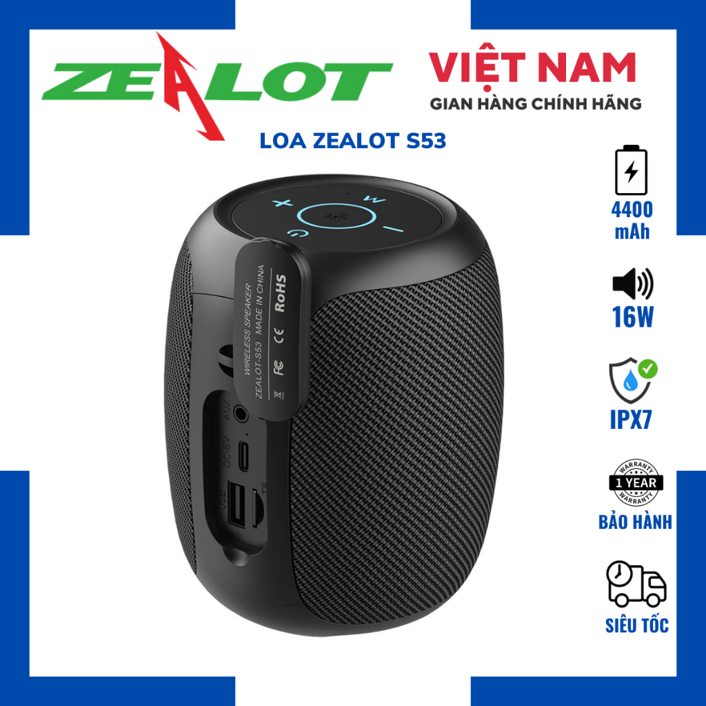 Loa Zealot S53| Loa Bluetooth Zealot Công Suất 16W, Bass mạnh, Pin ...