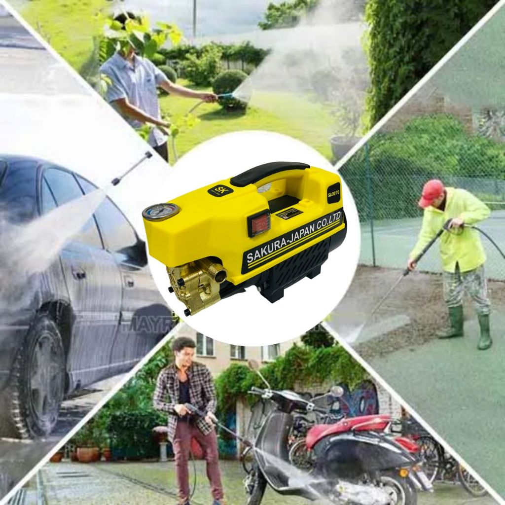 Máy rửa xe Sakura áp lực cao - Máy rửa xe Sakura Lõi Đồng Cực Khỏe - tặng kèm bình bọt tuyết