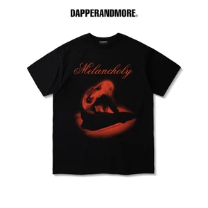 Áo Thun Unisex DAPPERANDMORE "MELANCHOLY T-SHIRT" Form Rộng Oversize 100% Cotton 250GSM - Đen