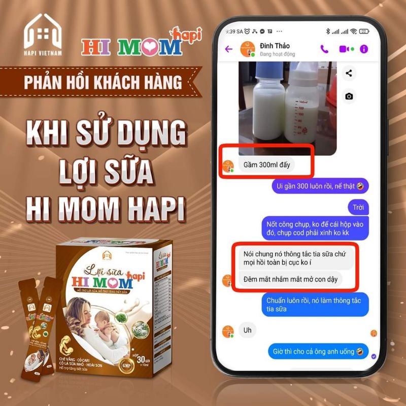 [CHÍNH HÃNG] Lợi Sữa Hi Mom - Thông Tắc Tuyến Sữa, Giúp Sữa Về Nhanh Hơn, Nhiều SỮA, Sữa Thơm