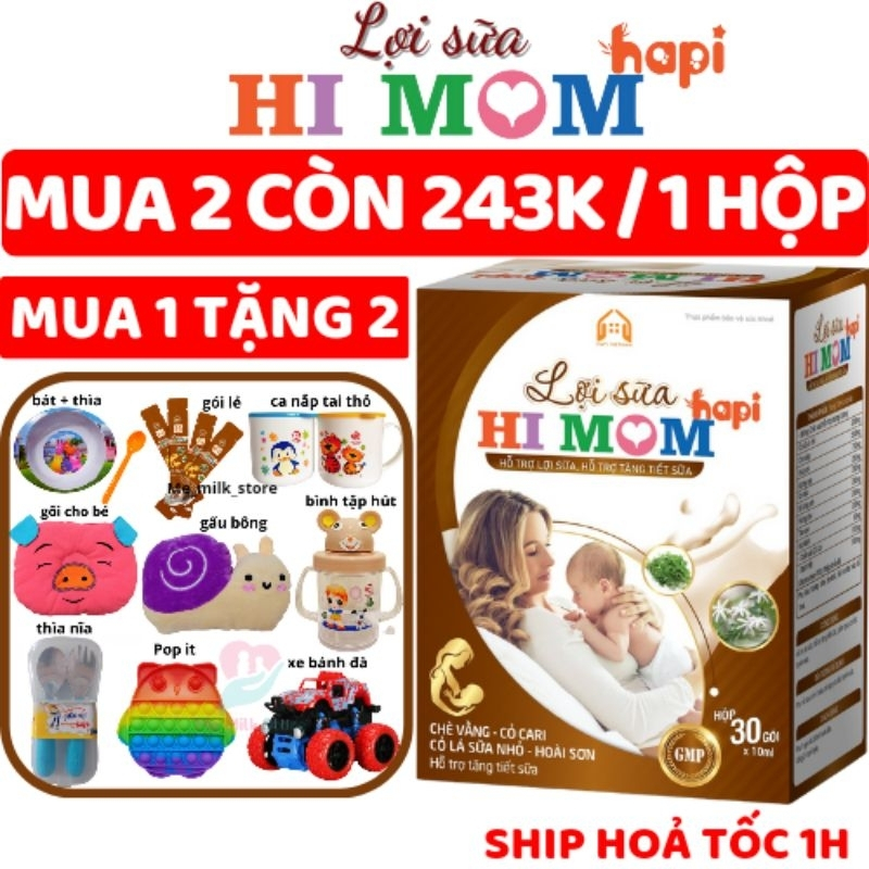 [CHÍNH HÃNG] Lợi Sữa Hi Mom - Thông Tắc Tuyến Sữa, Giúp Sữa Về Nhanh Hơn, Nhiều SỮA, Sữa Thơm