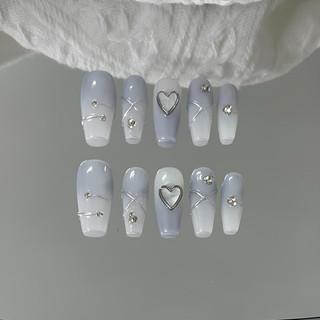NANTY Nailbox thiết kế màu xanh gel nổi trái tim M206