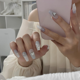 NANTY Nailbox thiết kế màu xanh gel nổi trái tim M206