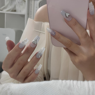 NANTY Nailbox thiết kế màu xanh gel nổi trái tim M206