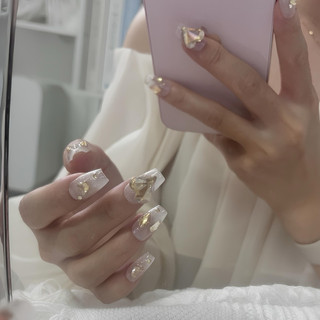NANTY Nailbox thiết kế sơn nước dạo đính đá vàng cho nữ M207