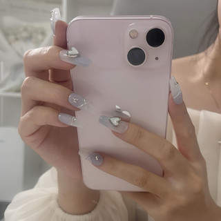 NANTY Nailbox thiết kế màu xanh gel nổi trái tim M206