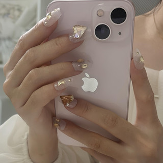 NANTY Nailbox thiết kế sơn nước dạo đính đá vàng cho nữ M207