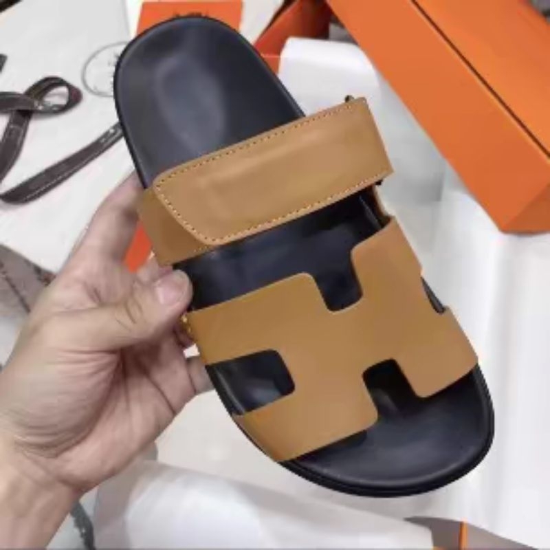 mùa hè mới dép ngoại thương dành cho nữ đế dày một chữ Velcro Dép chặn màu châu Âu và Mỹ