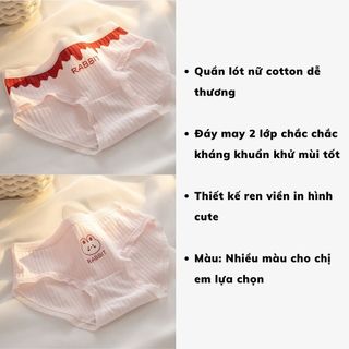 Quần lót nữ cotton kháng khuẩn khử mùi thiết kế ren viền sexy quyến rũ cạp vừa tôn dáng DEVARI LY11