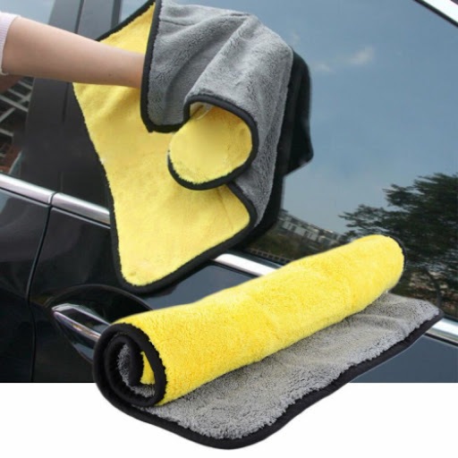 Khăn lau xe ô tô 2 lớp chuyên dụng Microfiber siêu thấm hút, size 30cm x 30cm, 30cm x60cm