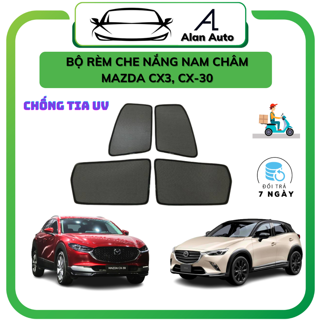 Rèm che nắng ô tô Mazda Cx3, Cx 30, che nắng hút nam châm theo xe, bộ 4 cánh. Hàng tốt