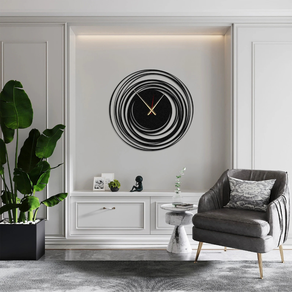 Tranh sắt CNC B14 | Tranh sắt đồng hồ "Thời gian", Treo tường nghệ thuật, Decor trang trí nội thất