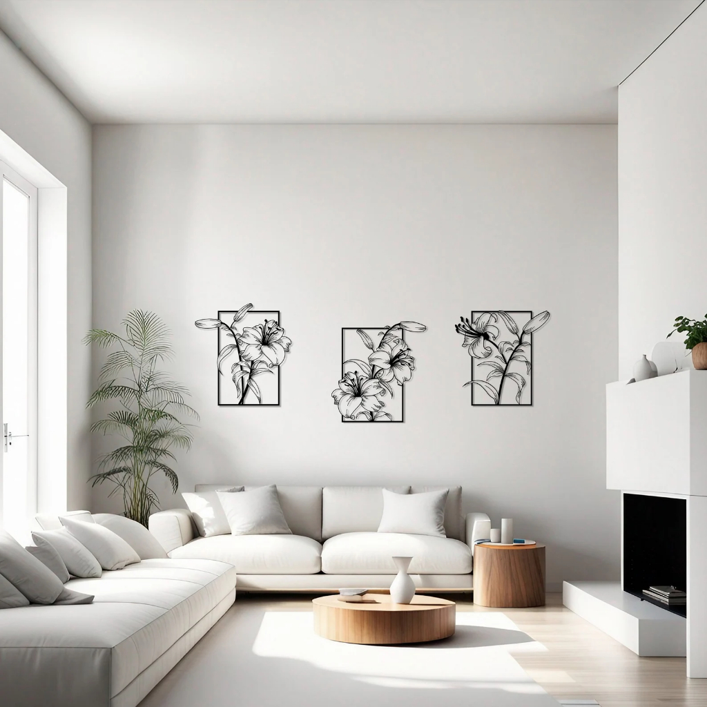 Tranh sắt CNC B04 | Bộ tranh sắt phong cách tối giản hiện đại, Treo tường nghệ thuật, Decor trang trí nội thất