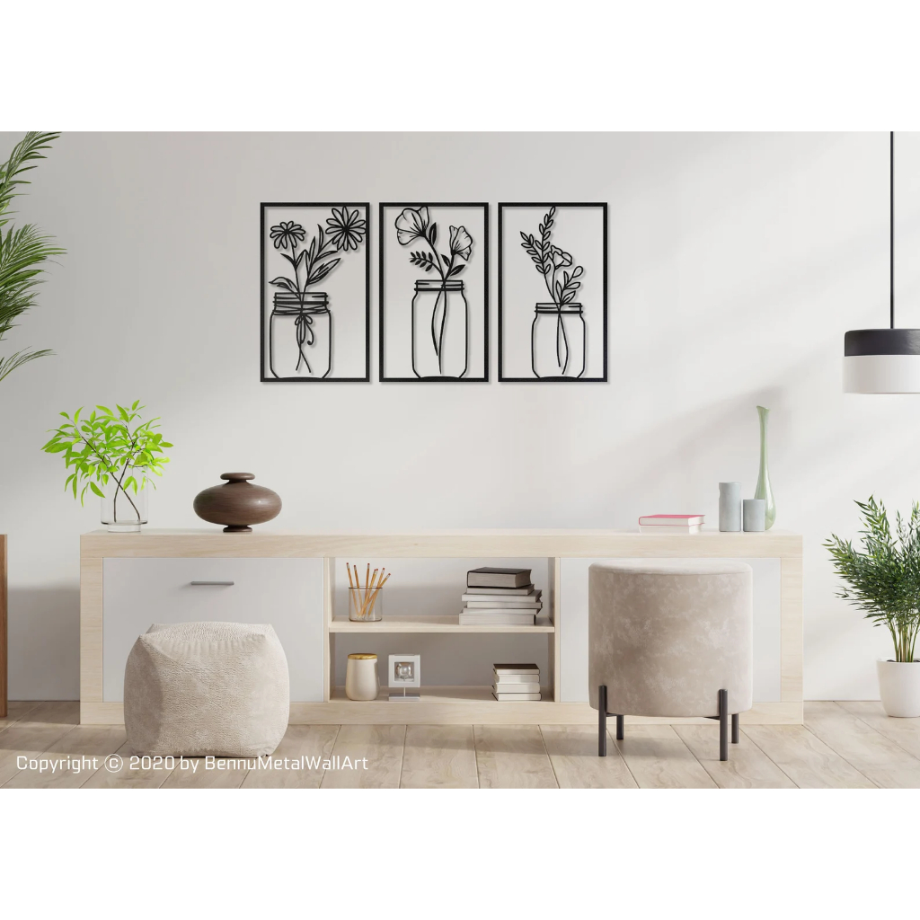 Tranh sắt CNC B04 | Bộ tranh sắt phong cách tối giản hiện đại, Treo tường nghệ thuật, Decor trang trí nội thất