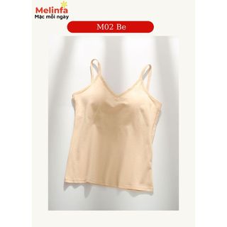 [XẢ KHO GIÁ SỐC] Áo hai dây lưng chữ U có đệm ngực nâng đỡ vải Cotton tự nhiên co giãn tốt thoáng mát mã VAA0372