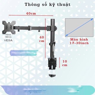 XL03 - Giá Treo Một Màn Hình - Giá Đỡ 1 Màn Hình 17 - 27 Inch - Kẹp Thành Bàn Đa Năng