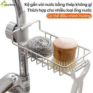 Kệ để miếng rửa chén, kệ đựng đồ PIKUP móc inox để đồ, giá để đồ rửa bát, khay để đồ rửa chén